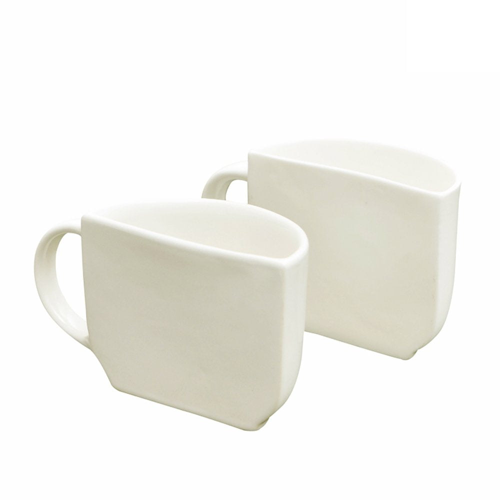 Handmade Ceramic Cups Set - Half White
