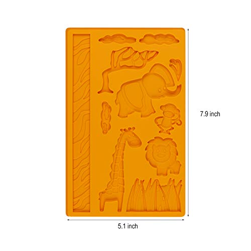 Jungle Safari Animal Fondant Mold - 3D Lace Zoo Silicone