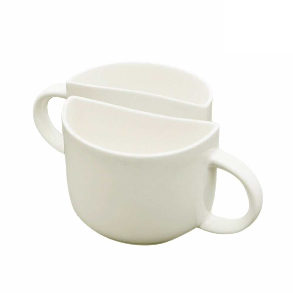 Handmade Ceramic Cups Set - Half White