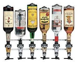 6 Bottle Wall Bar with Shot Measurers