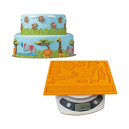 Jungle Safari Animal Fondant Mold - 3D Lace Zoo Silicone
