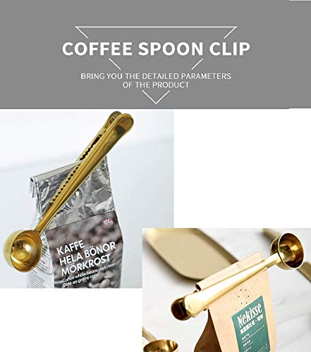 Coffee Scoop Clip - Gold - 2 Pack