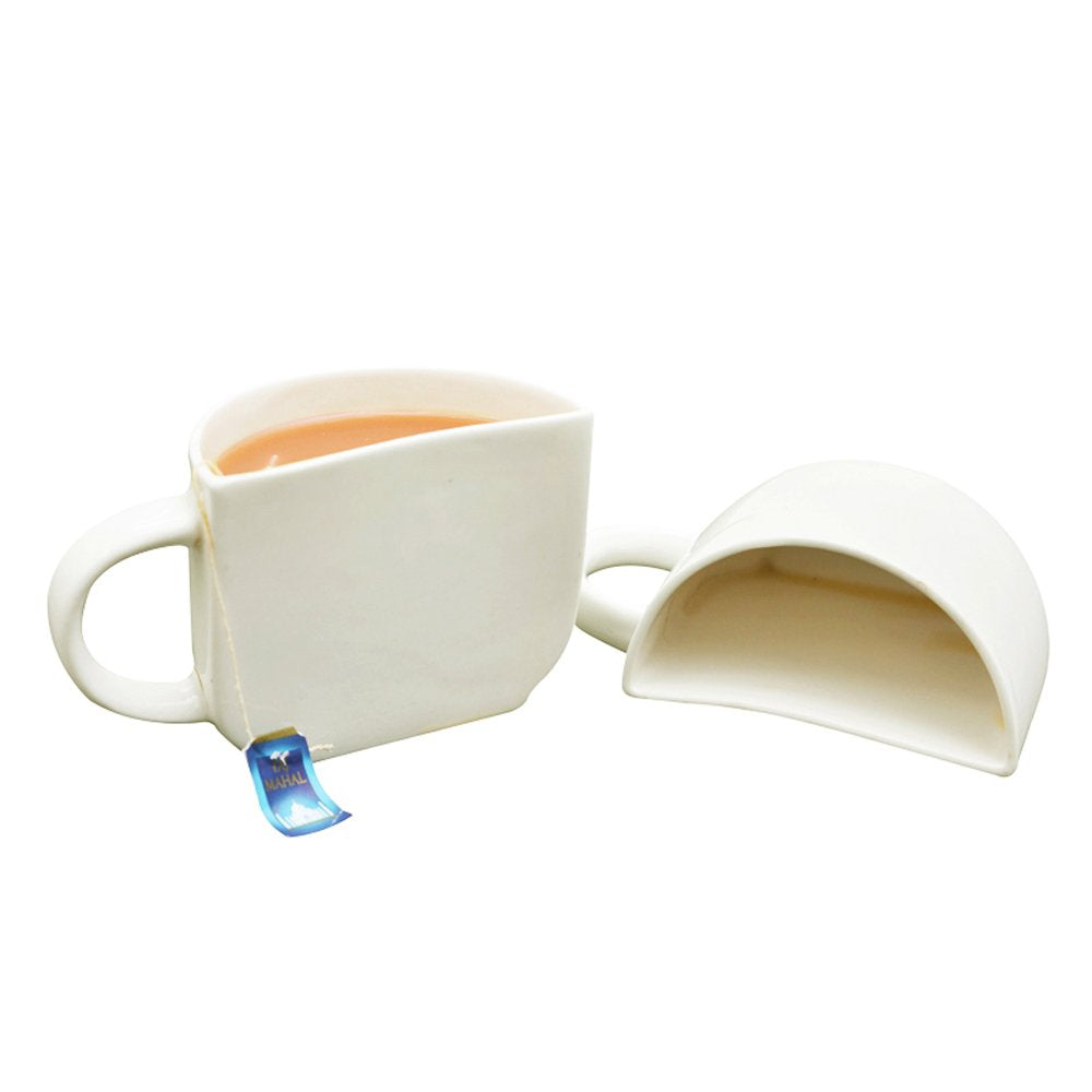 Handmade Ceramic Cups Set - Half White