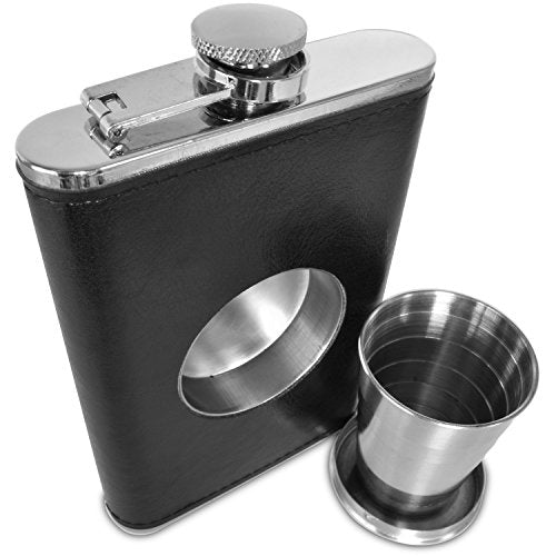 Premium Shot Flask with Collapsible Shot Glass