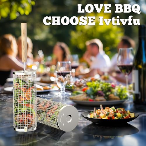 Set of Two Stainless Steel Grill Baskets