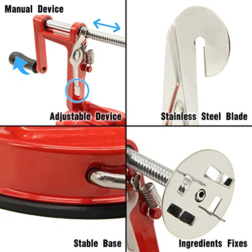 Manual Red Stainless Steel Potato Apple Slicer