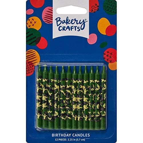 Camo Print Birthday Cake Candles - 12 Ct
