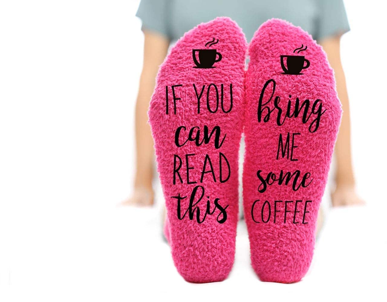Funny Pink Fuzzy Socks for Women