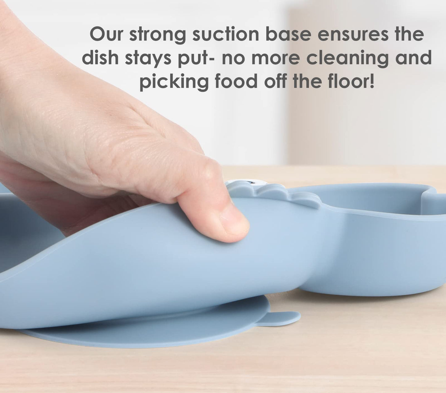 Suction Plates for Baby - Crab Dusty Blue