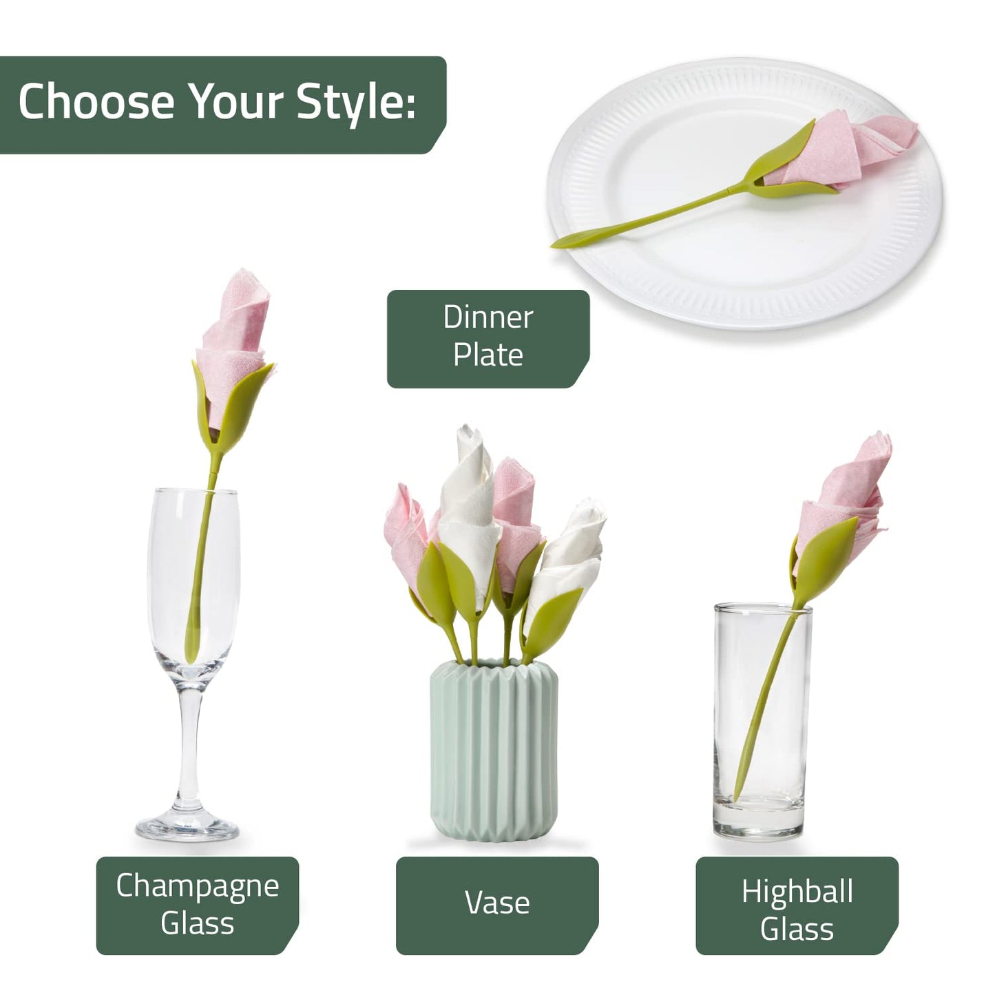 Bloom Napkin Holders for Tables - Set of 4