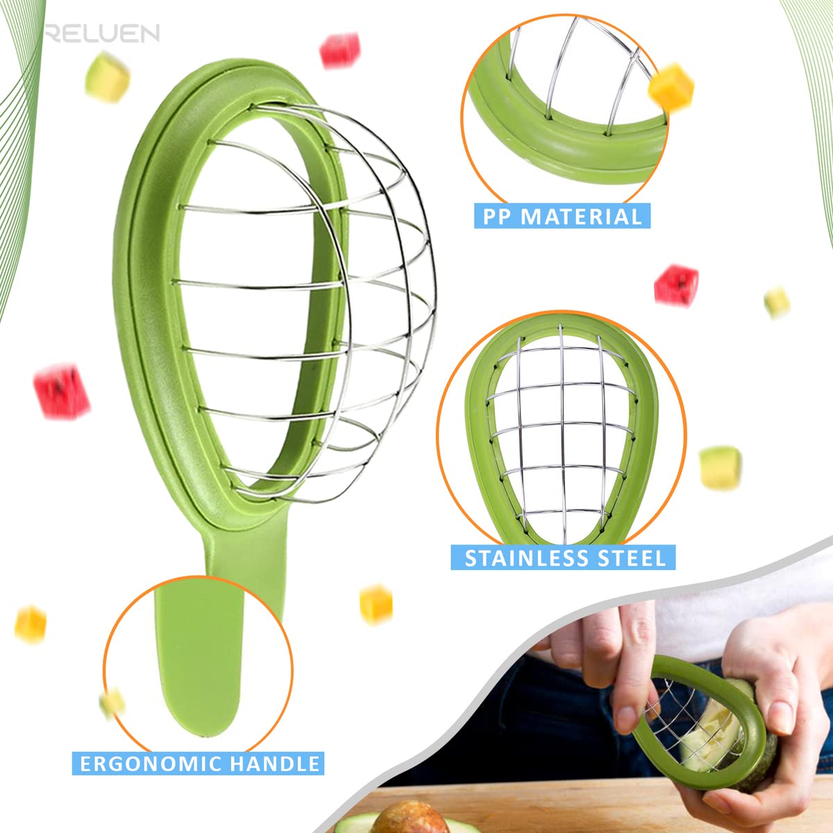 Handy Avocado and Food Cubing Tool