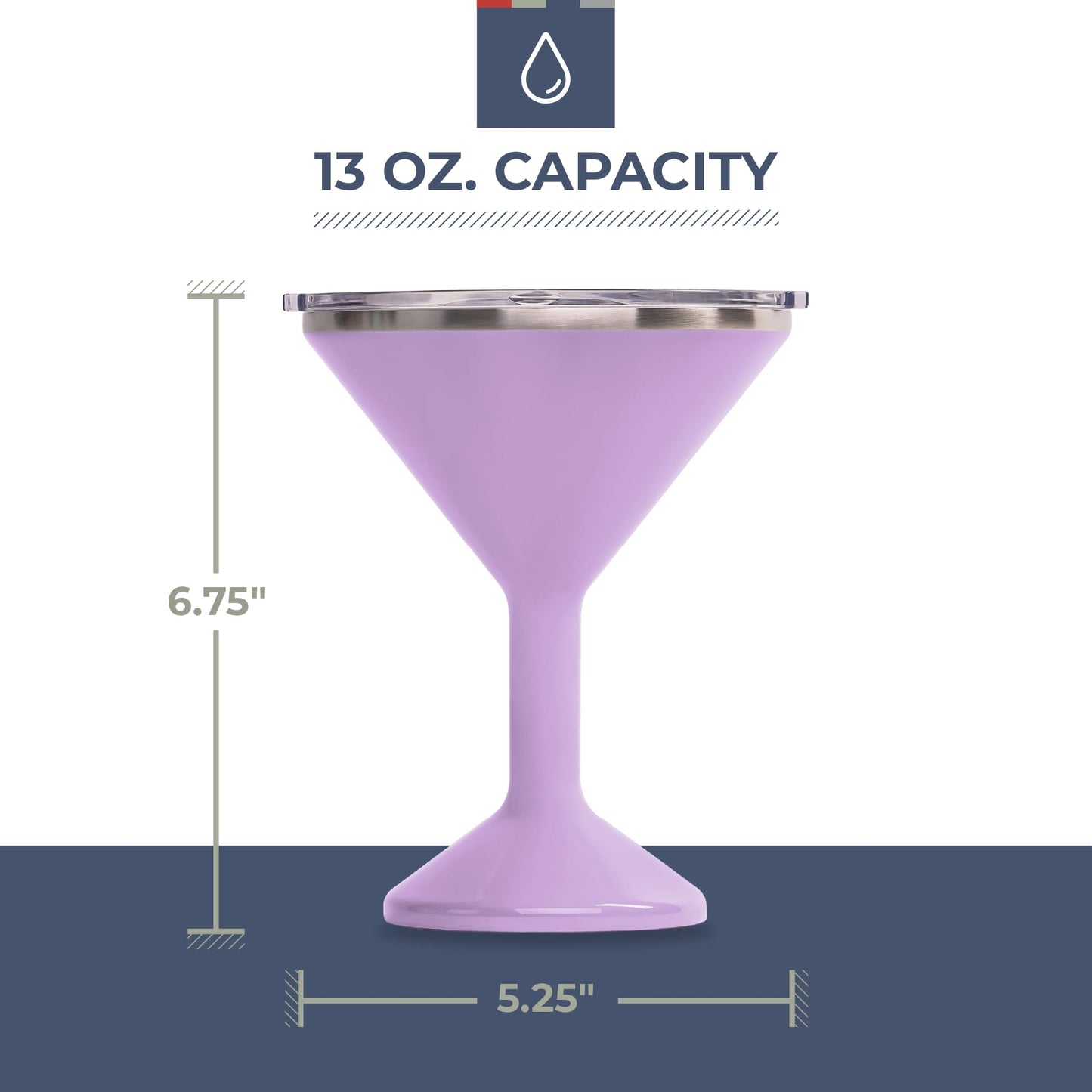 Stainless Steel Martini Glass - 13 oz