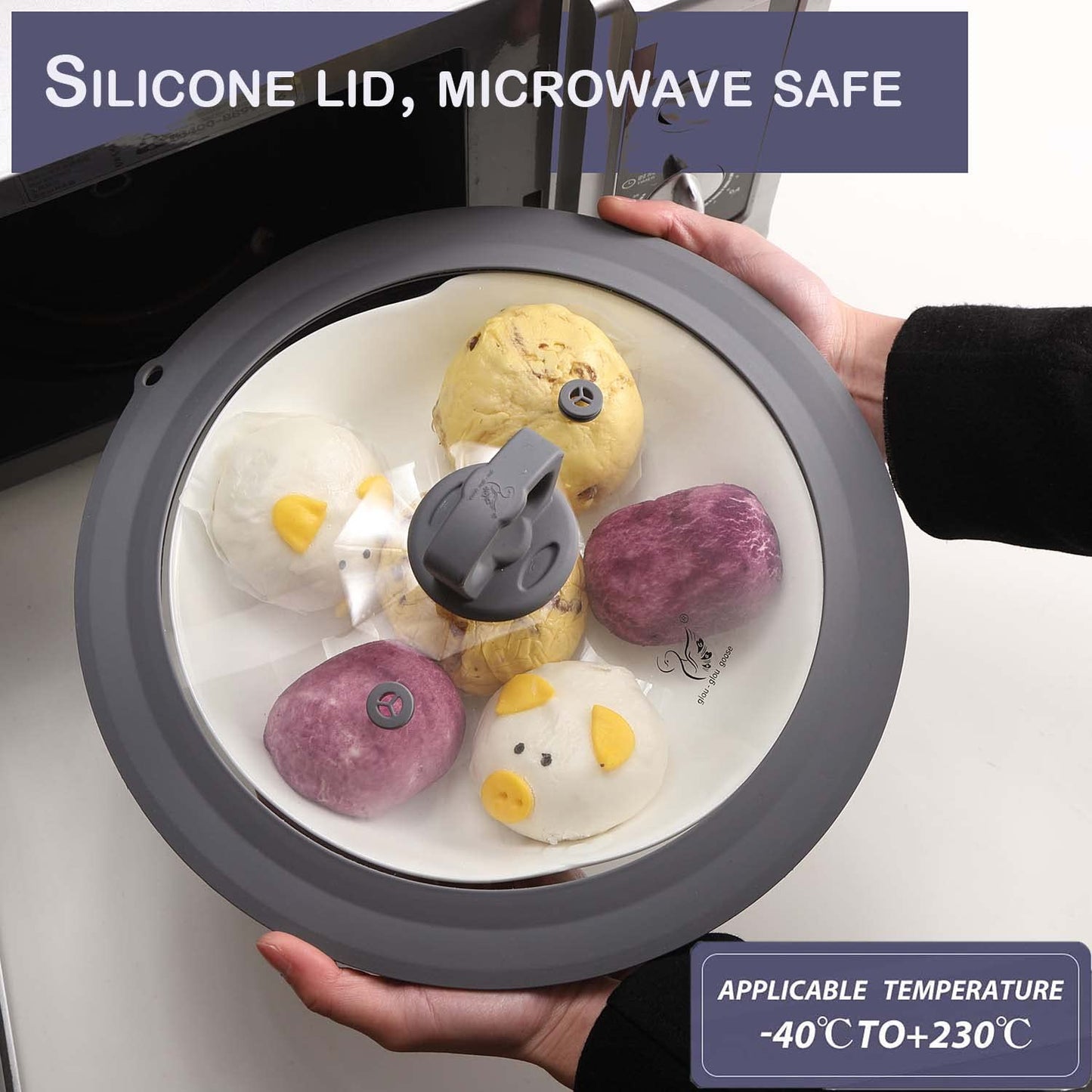 Universal Tempered Glass Lid with Silicone Rim