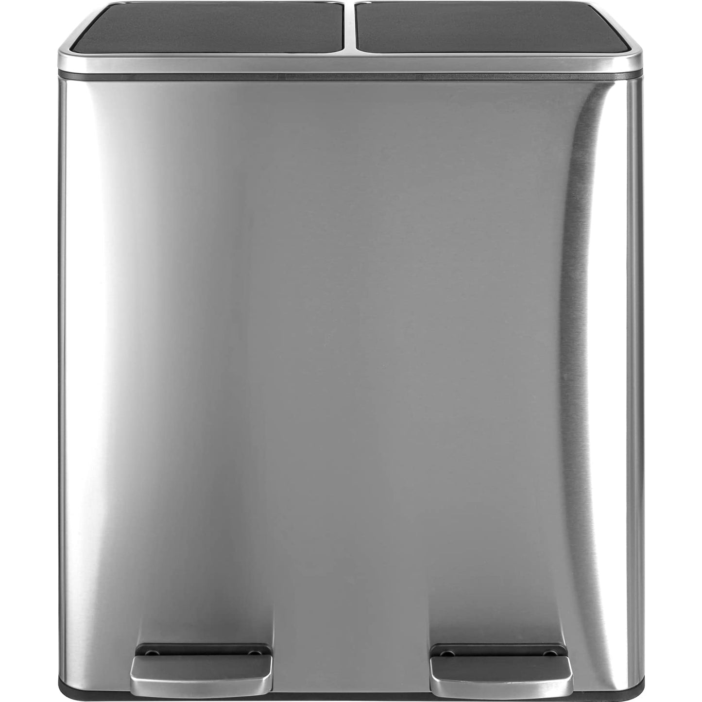 Double-Compartment Stainless Steel Trash Can