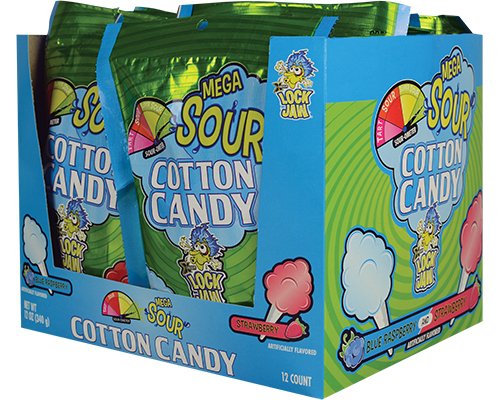 Mega Sour Cotton Candy - 12 Count