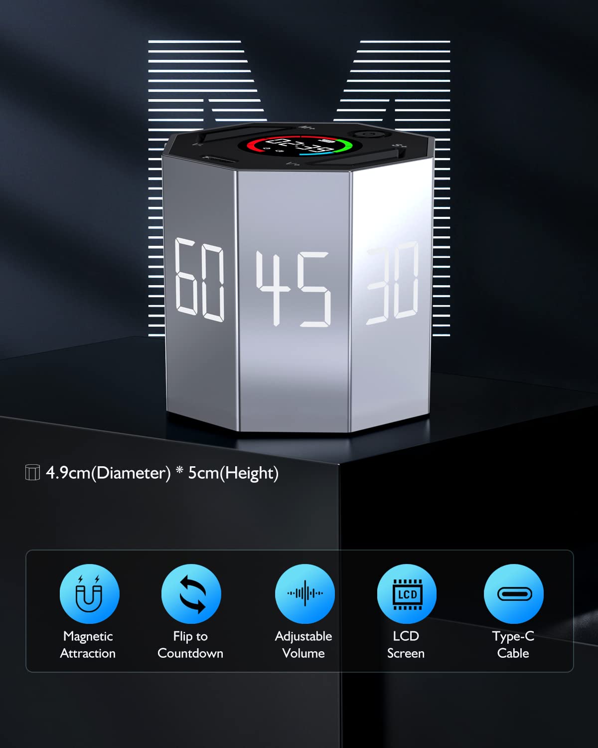 Magnetic Visual Timer for Office and Kitchen