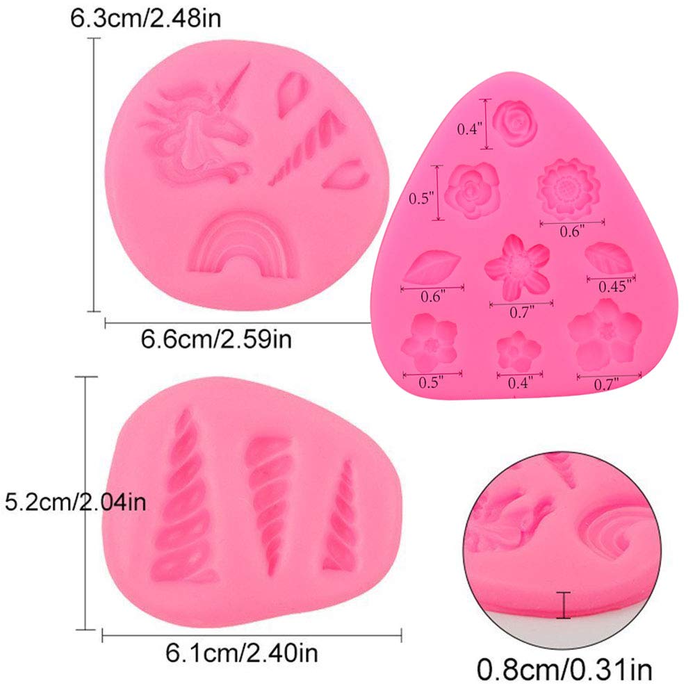 Unicorn Silicone Cake Topper Mold Set