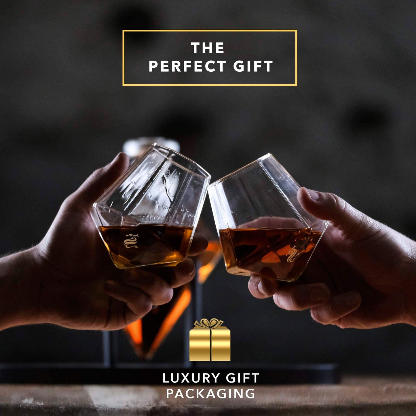Whiskey Decanter Set with Diamond Glasses