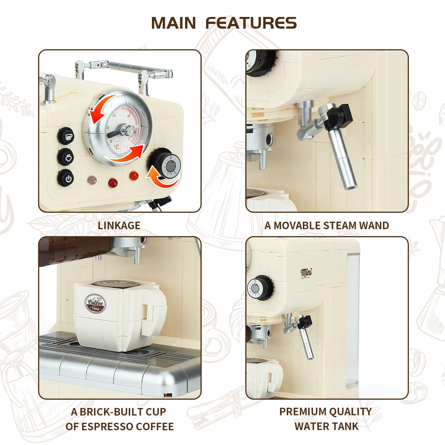 Coffee Machine Toy Building Set