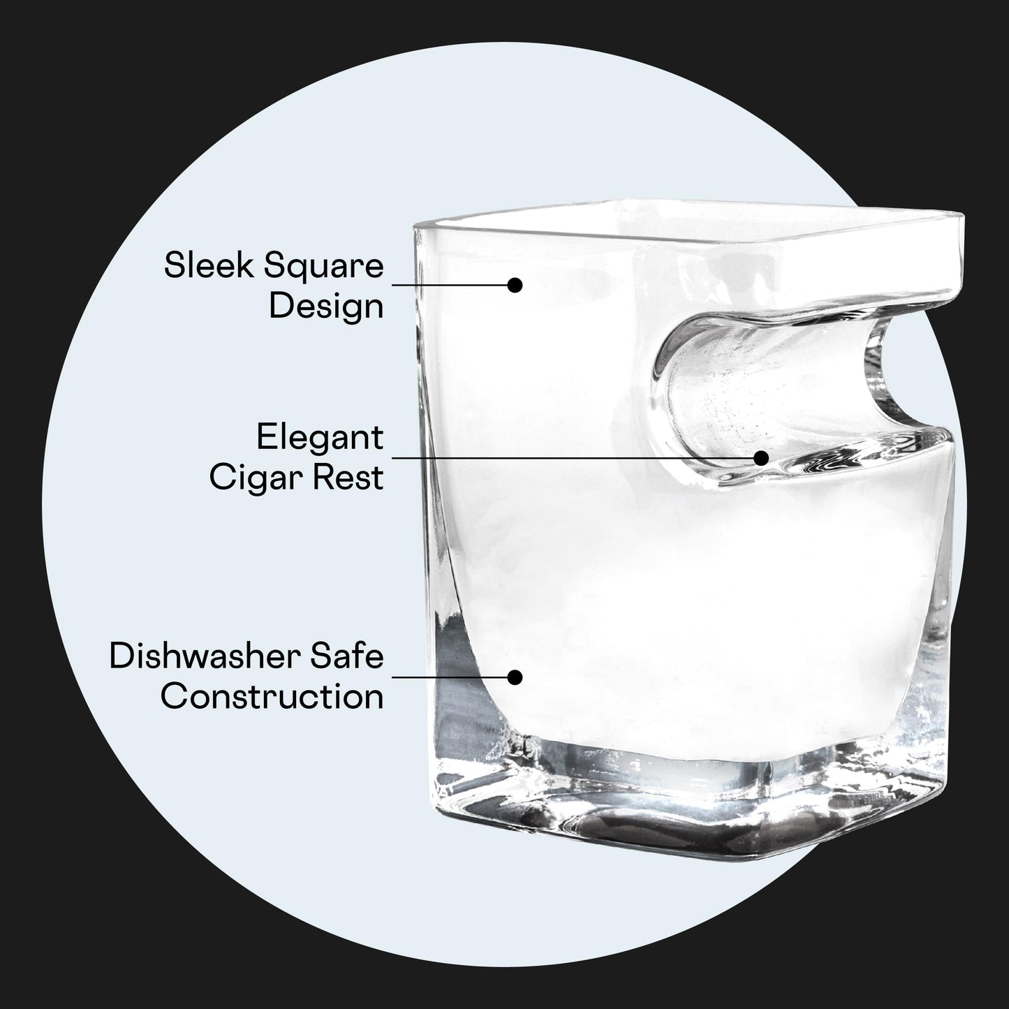 Cigar Holder Glass - 9 oz