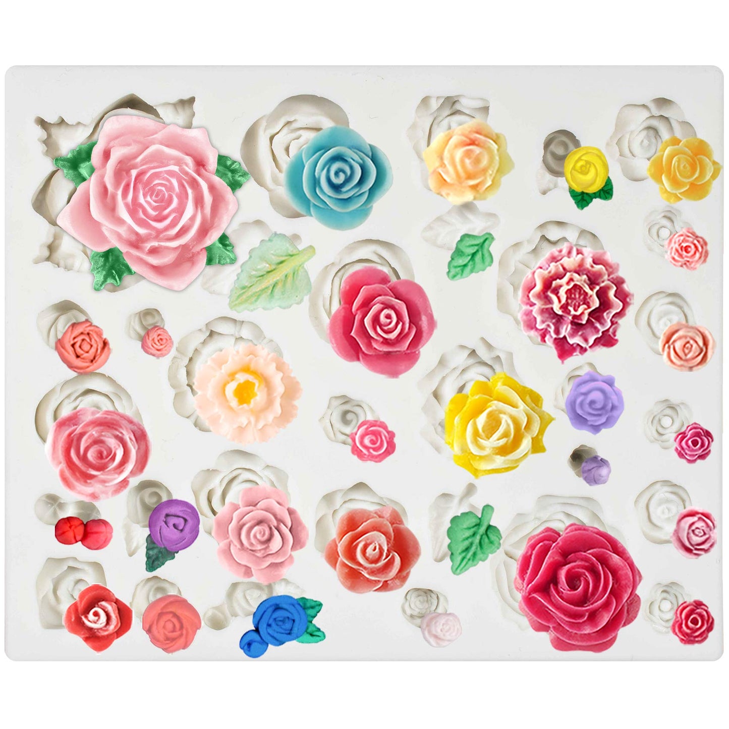 32 Cavity Roses Flower Fondant Mold