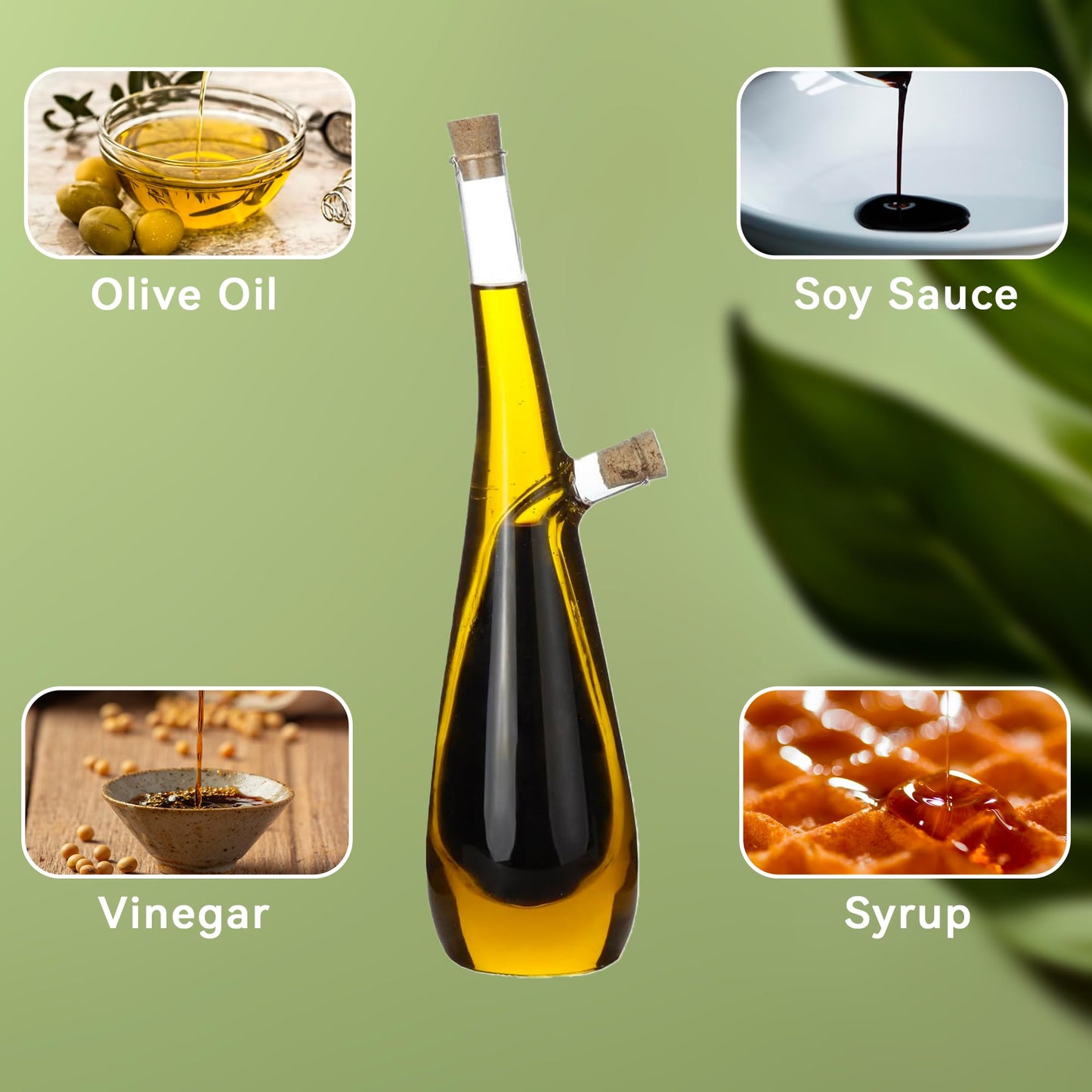 Glass Olive Oil and Vinegar Dispenser Set