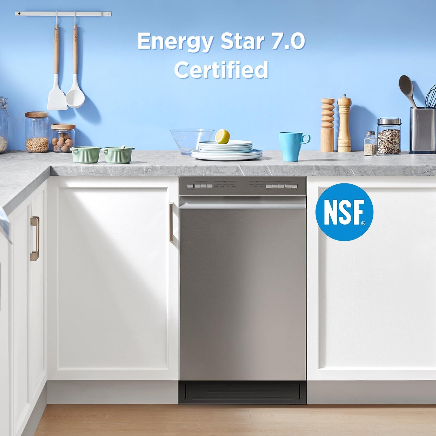 Built-in Dishwasher with 8 Place Settings, 6 Washing Programs