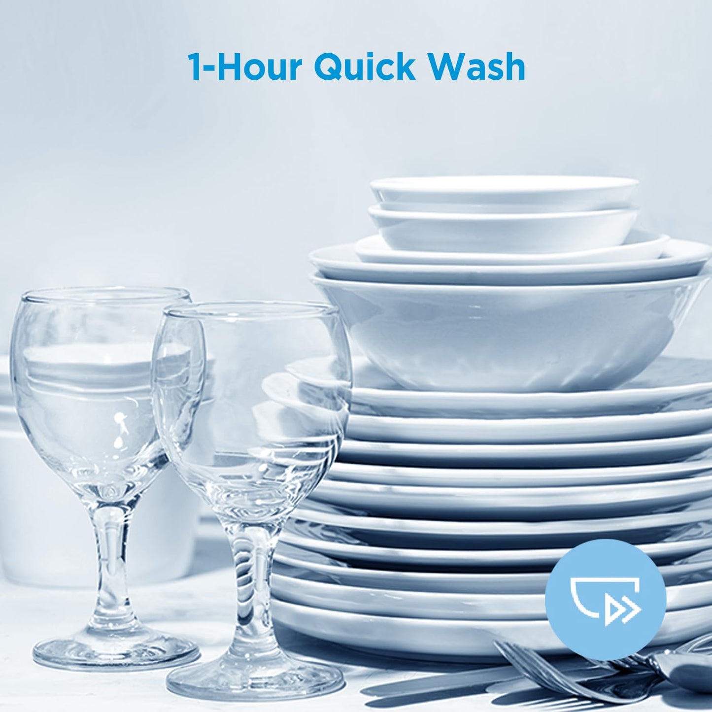 Built-in Dishwasher with 8 Place Settings, 6 Washing Programs