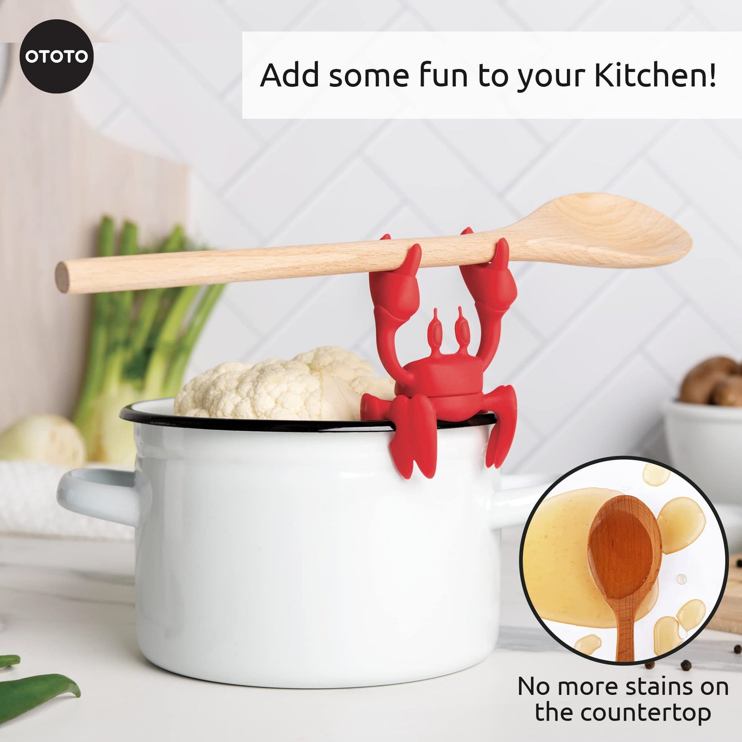 Red the Crab Silicone Utensil Rest - Spoon Holder