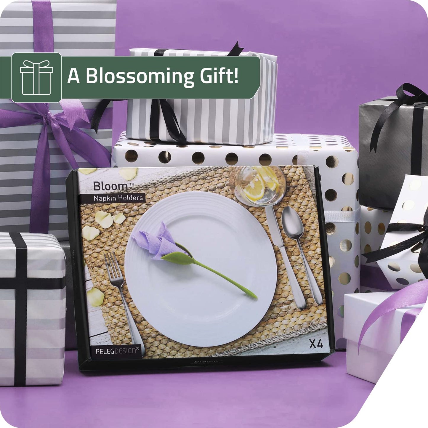 Bloom Napkin Holders for Tables - Set of 4