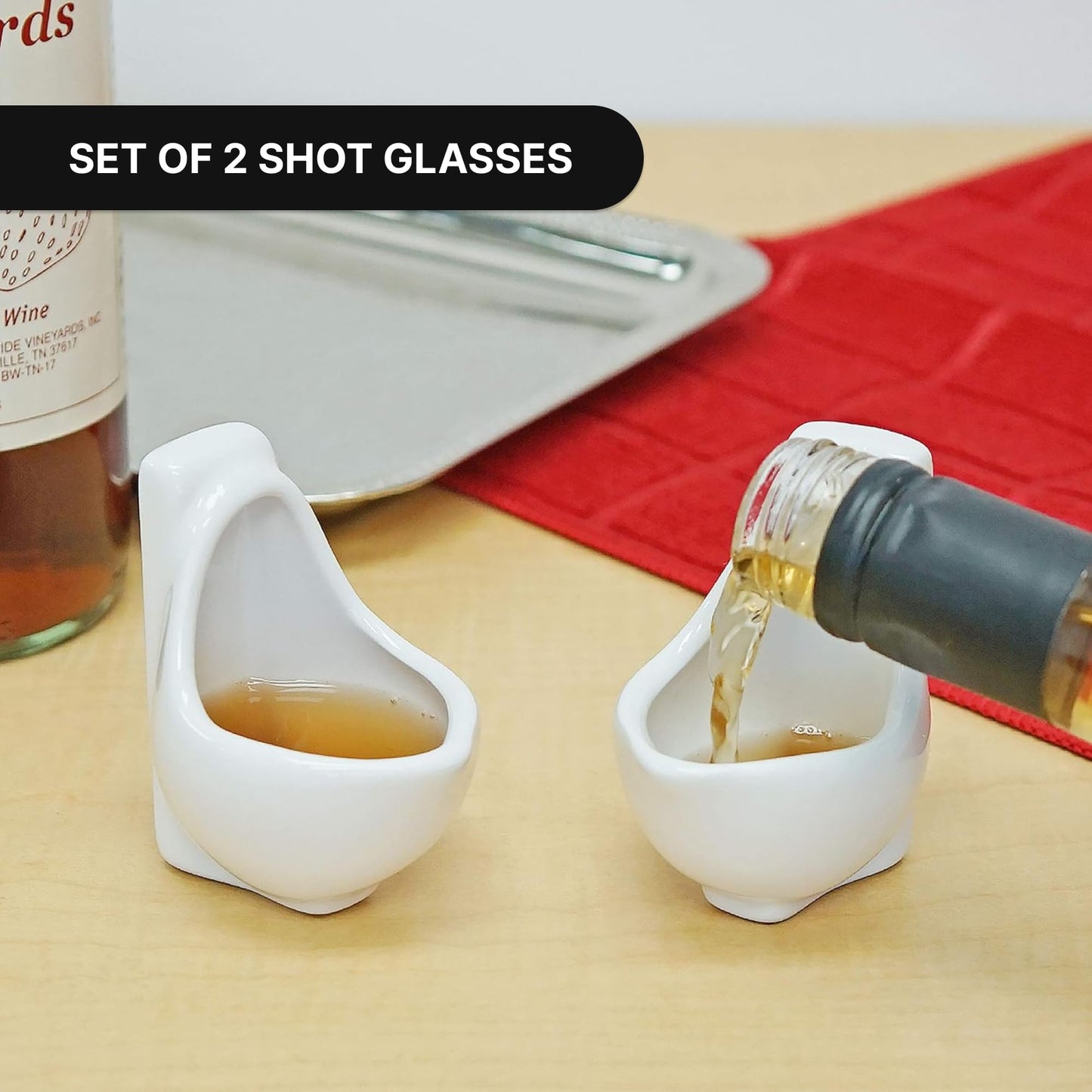 Ceramic Urinal Shot Glasses - Set of 2