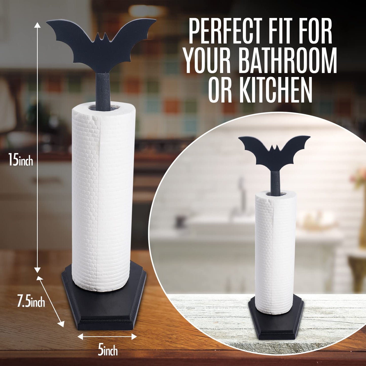 Bat Paper Towel Holder - Gothic Kitchen Decor