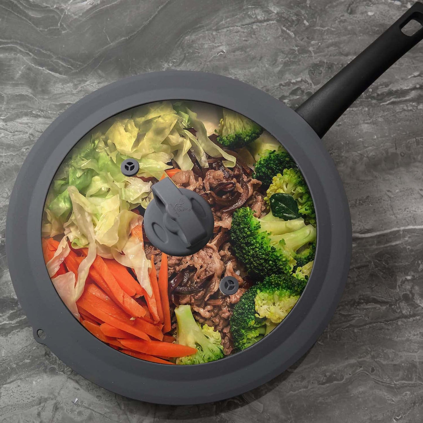 Universal Tempered Glass Lid with Silicone Rim
