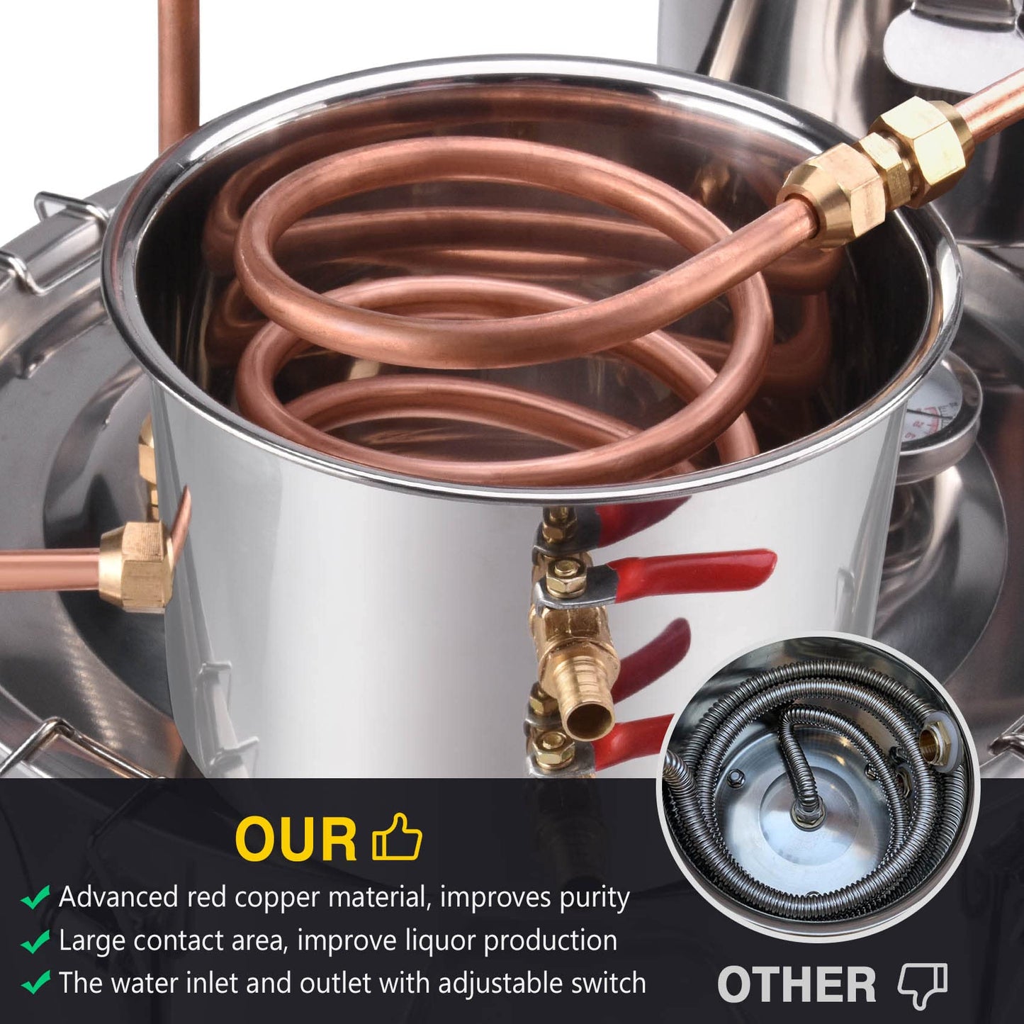 Alcohol Still 13.2Gal Stainless Steel Distiller