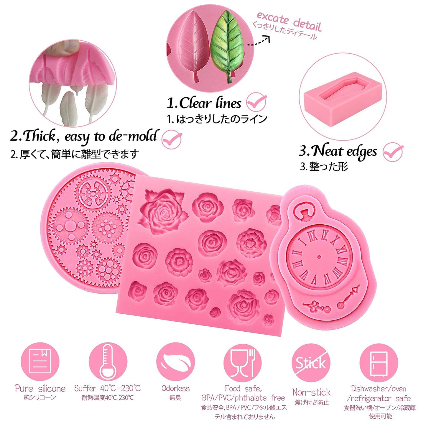 32 Cavity Roses Flower Fondant Mold