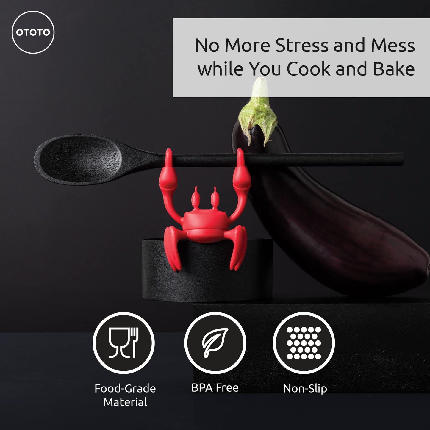Red the Crab Silicone Utensil Rest - Spoon Holder