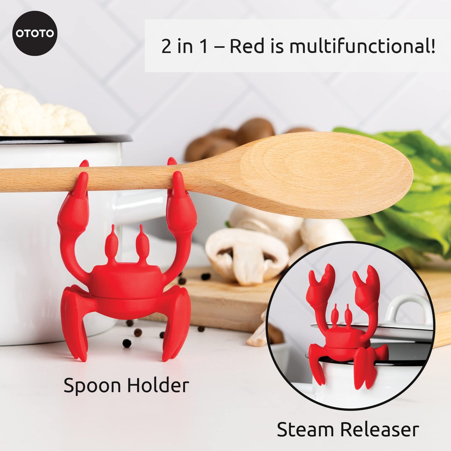 Red the Crab Silicone Utensil Rest - Spoon Holder