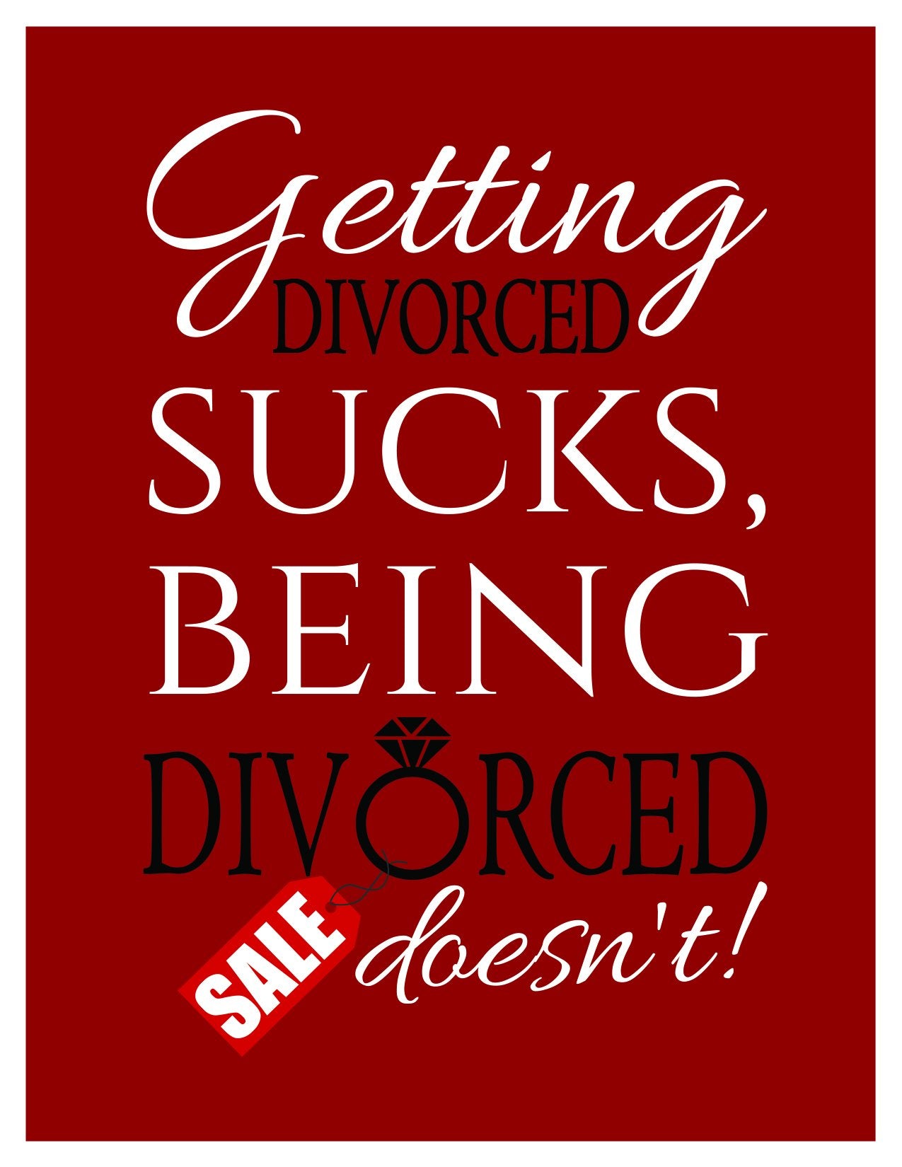 Just Divorced Party Wine Bottle Labels - 4 Pack