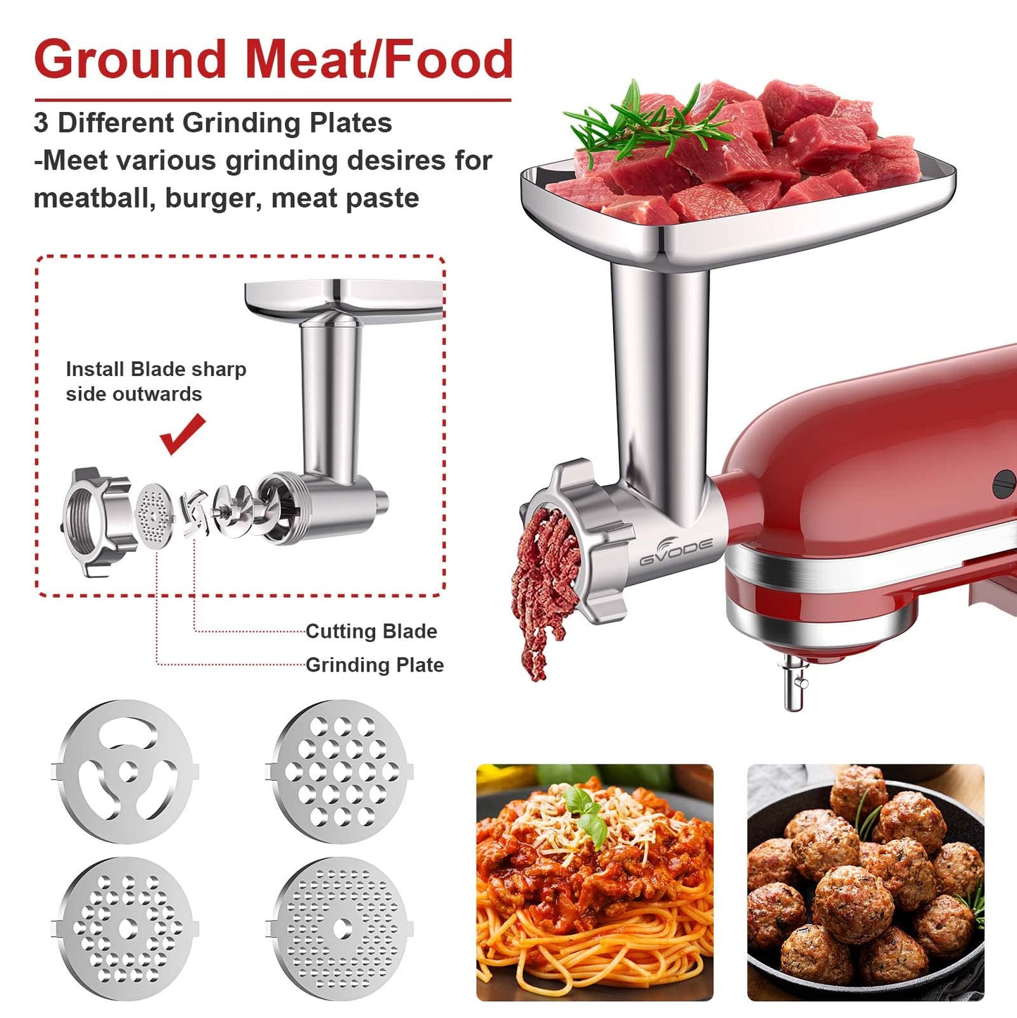 Meat Grinder & Slicer Shredder for KitchenAid