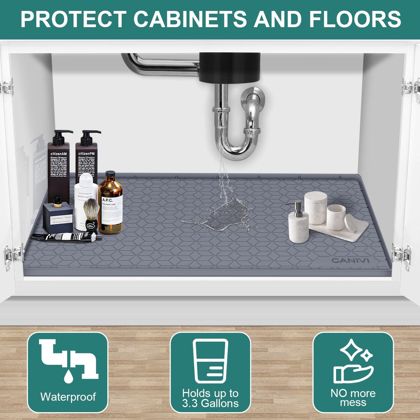 Waterproof Silicone Under Sink Tray