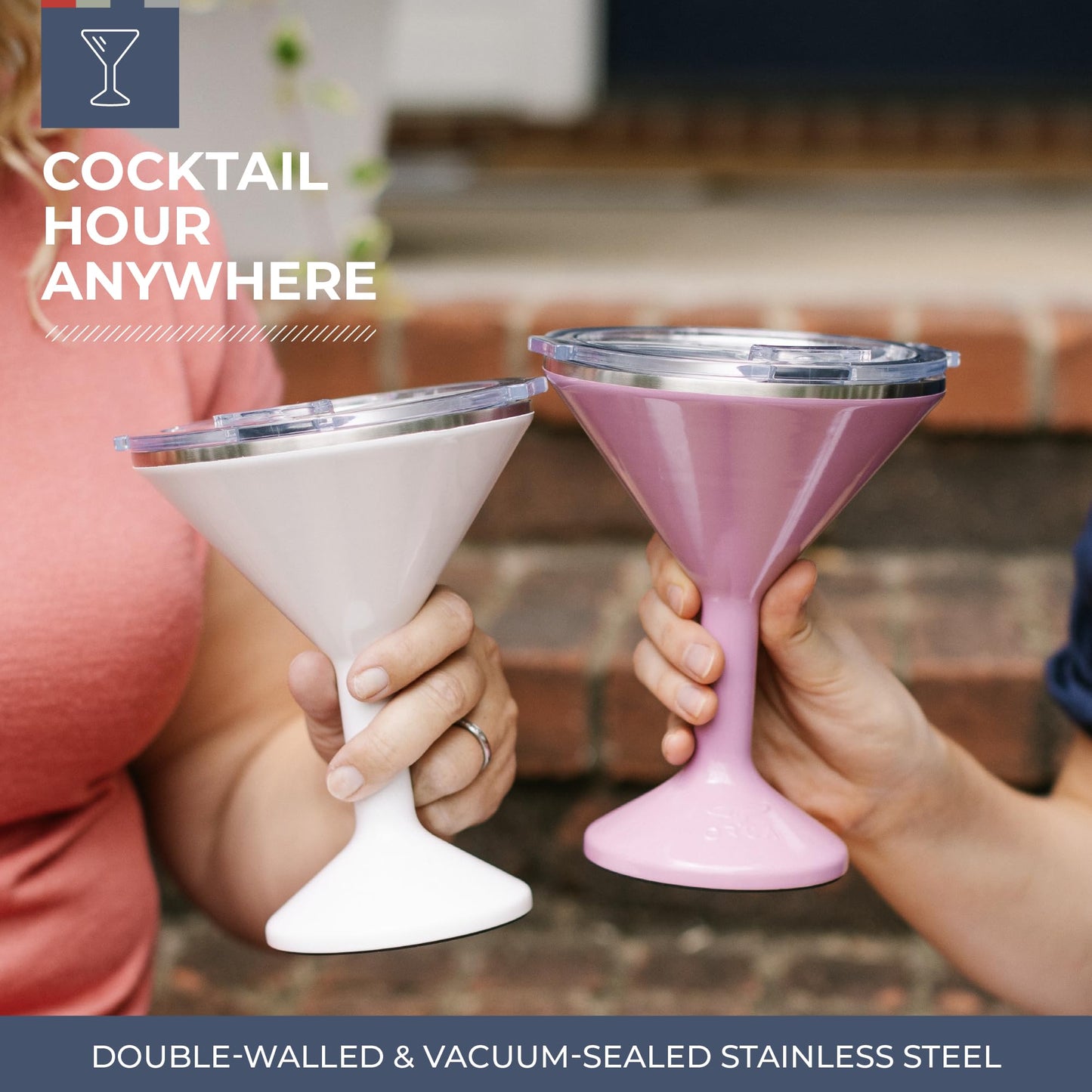 Stainless Steel Martini Glass - 13 oz