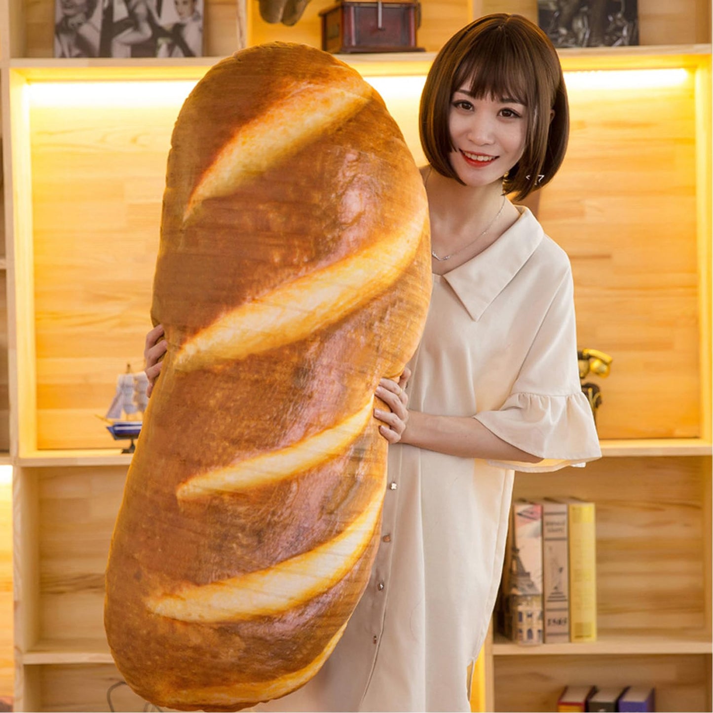 3D Bread Shape Plush Pillow