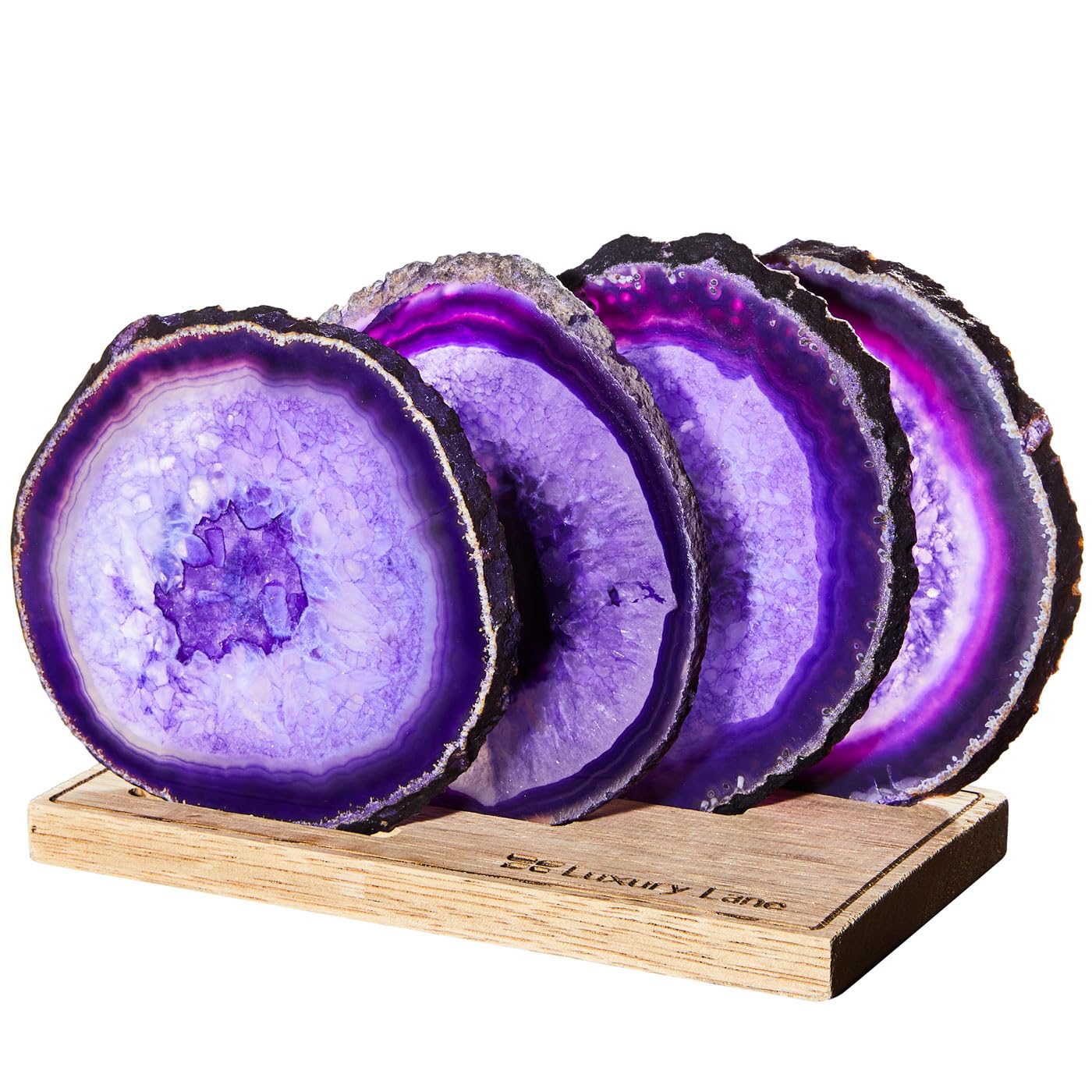 Natural Brazilian Agate Coasters - Set of 4
