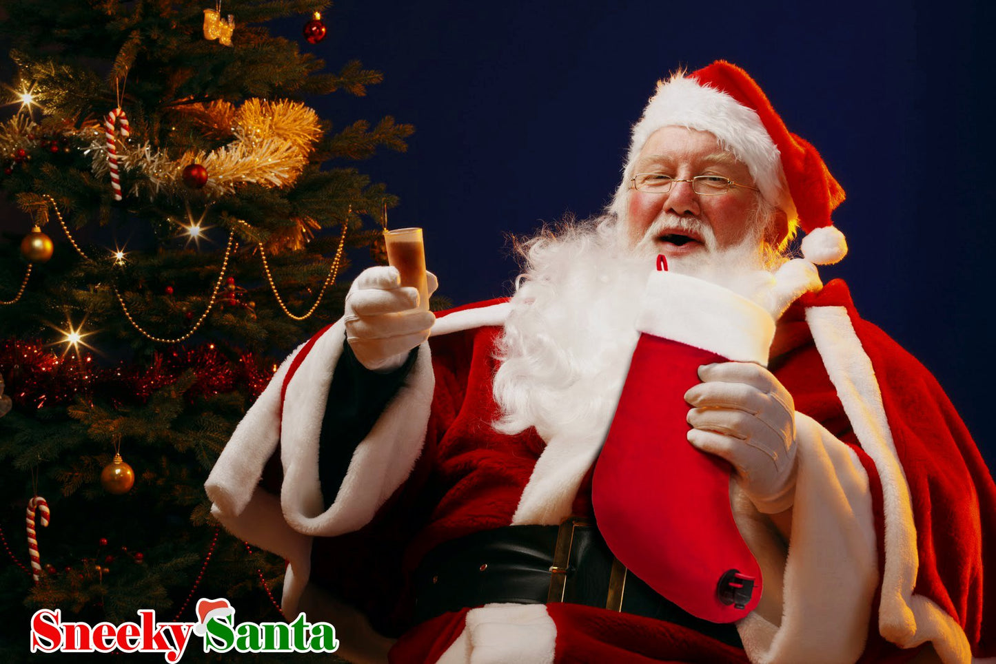 Sneeky Santas Wine Stocking Flask
