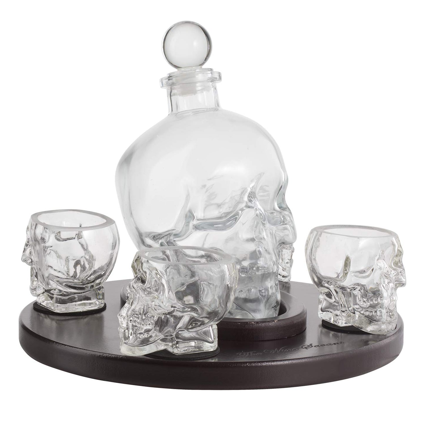 Skull Face Decanter with 4 Shot Glasses