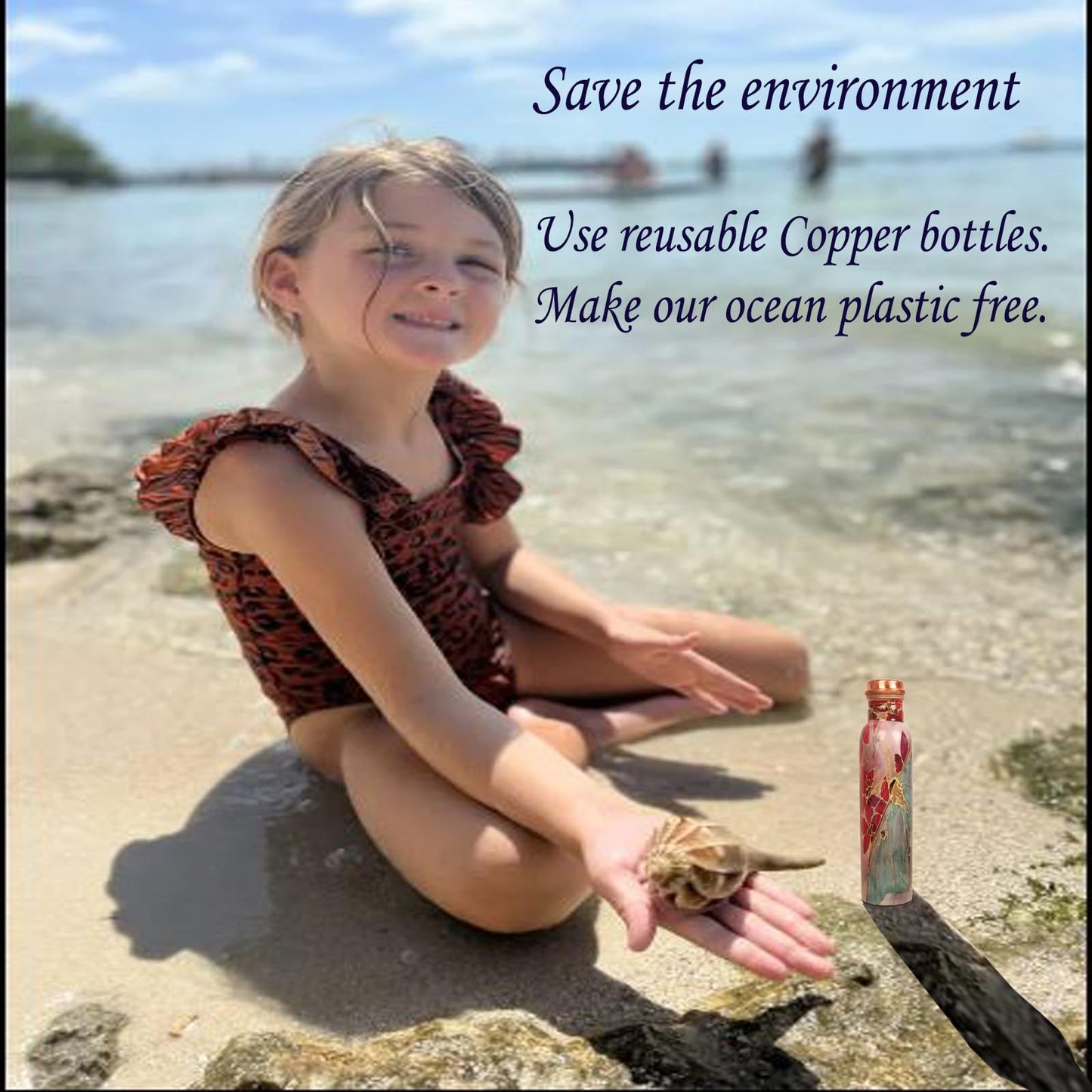 Handcrafted Copper Water Bottle
