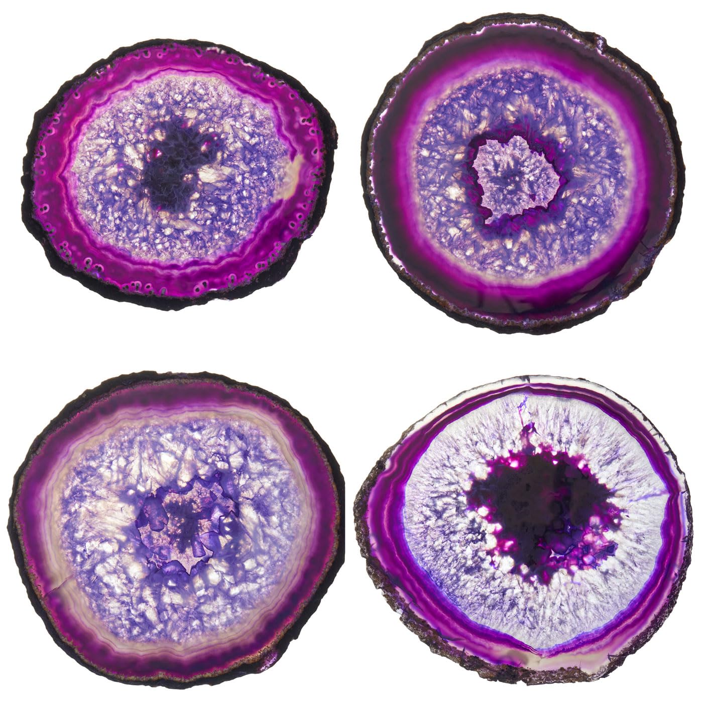 Natural Brazilian Agate Coasters - Set of 4