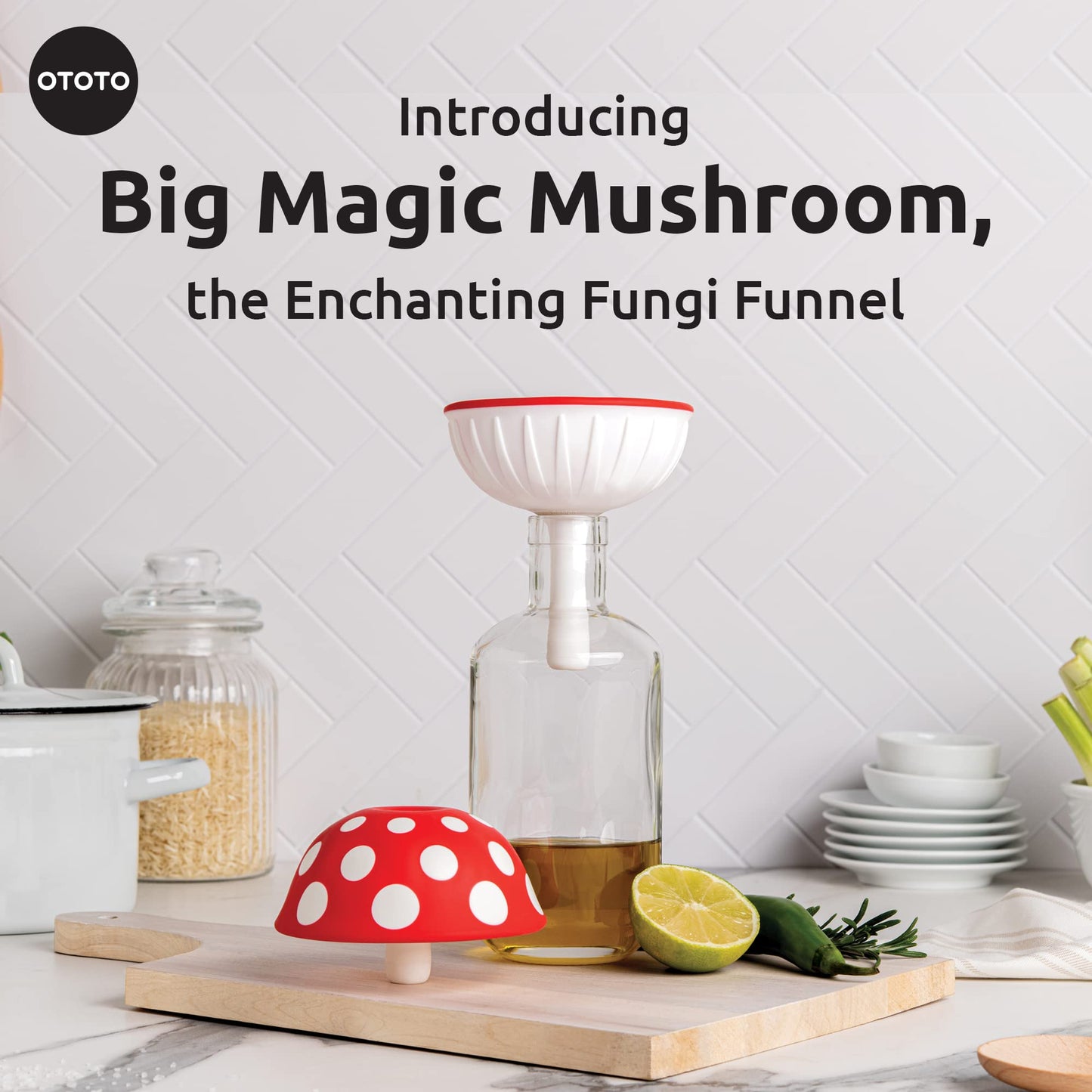 Foldable Small Kitchen Funnel - Mushroom