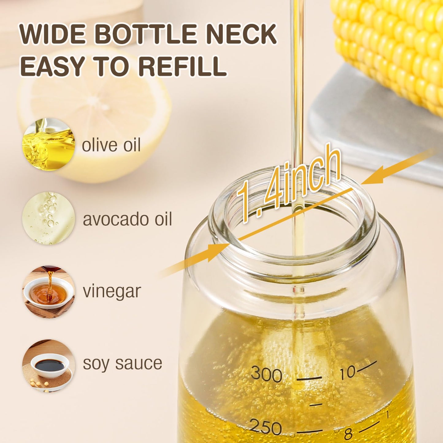 Olive Oil Dispenser Bottles - Set of 2