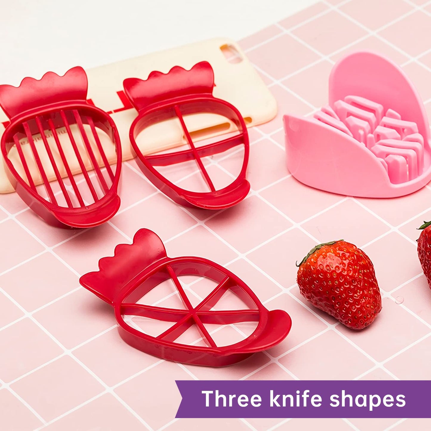 Strawberry Stem Remover and Slicer Set